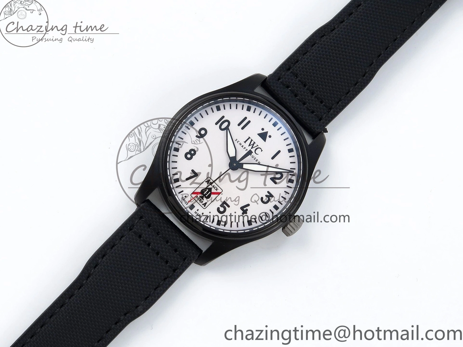 MIROTIME 0101 Pilot Black Ace BLSF 1:1 Best Edition White Lume Dial on Black Nylon Strap MIYOTA OnTrend 7021